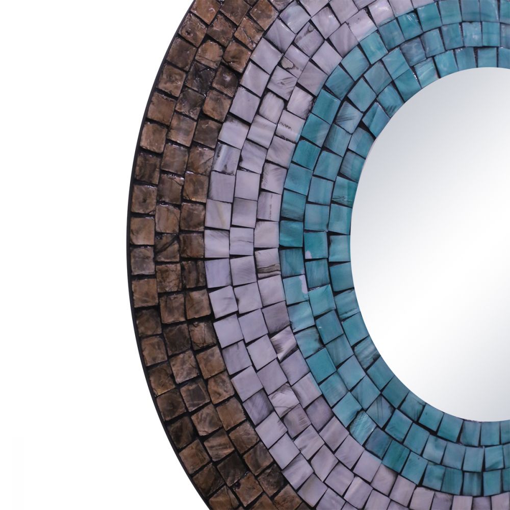 Southwestern Small Mother of Pearl Framed Mirror