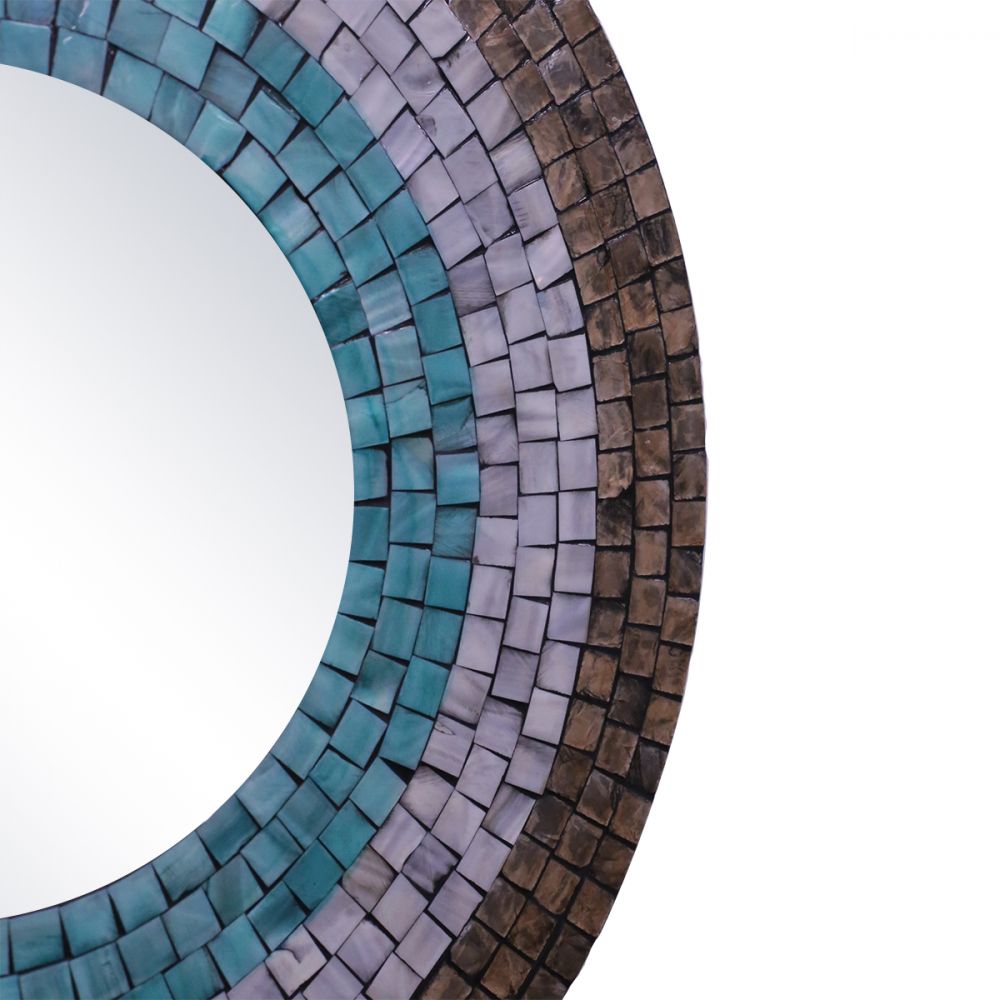 Southwestern Small Mother of Pearl Framed Mirror