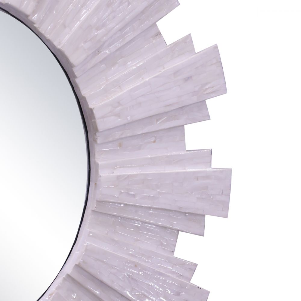 Sunburst Mother of Pearl Large Framed Mirror