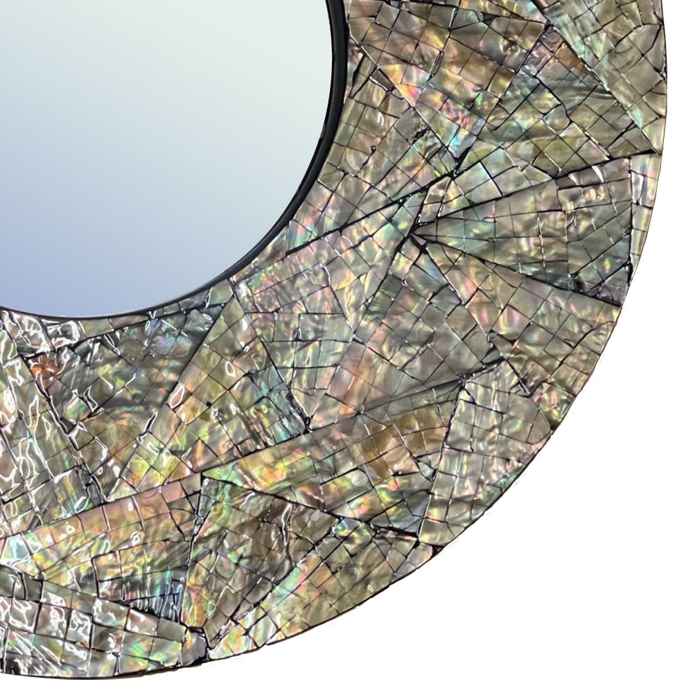 Brindled Glam Large Mother of Pearl Framed Mirror