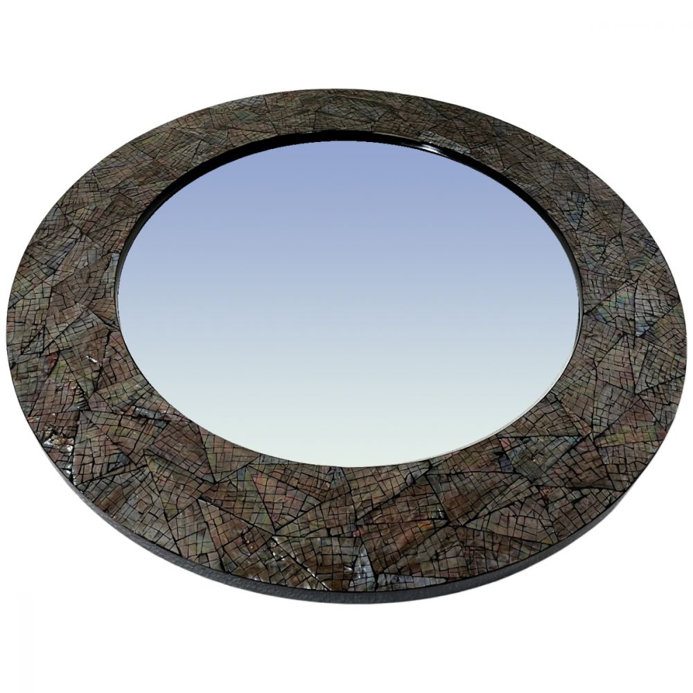 Brindled Glam Large Mother of Pearl Framed Mirror