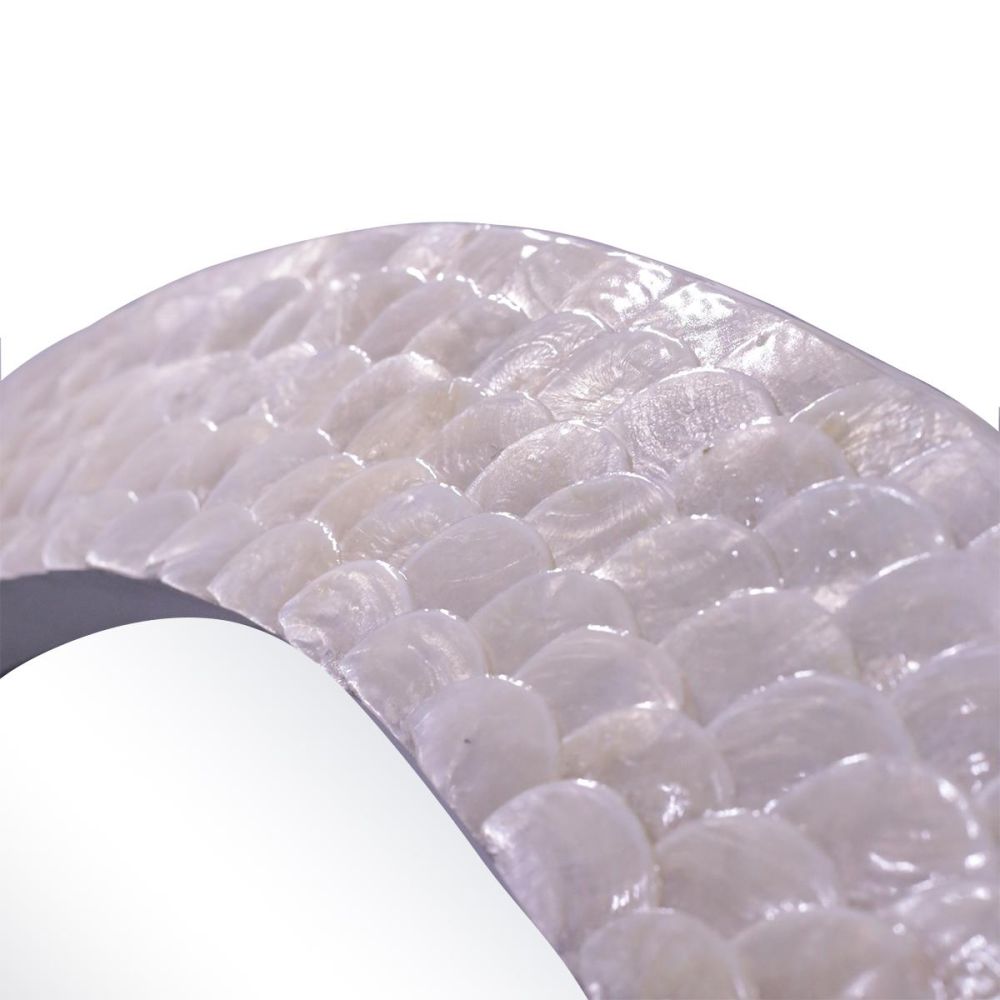 Gold Seaside Large Mother of Pearl Framed Oval Mirror