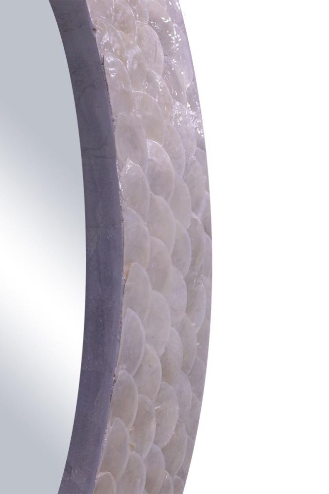 Gold Seaside Large Mother of Pearl Framed Oval Mirror