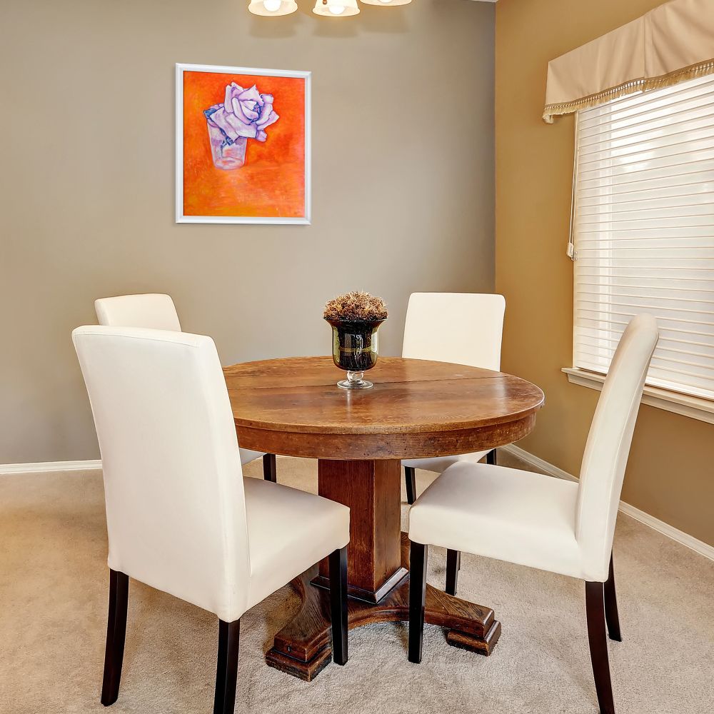 White Rose in a Glass Pre-framed - Moderne Blanc Frame 20" X 24"