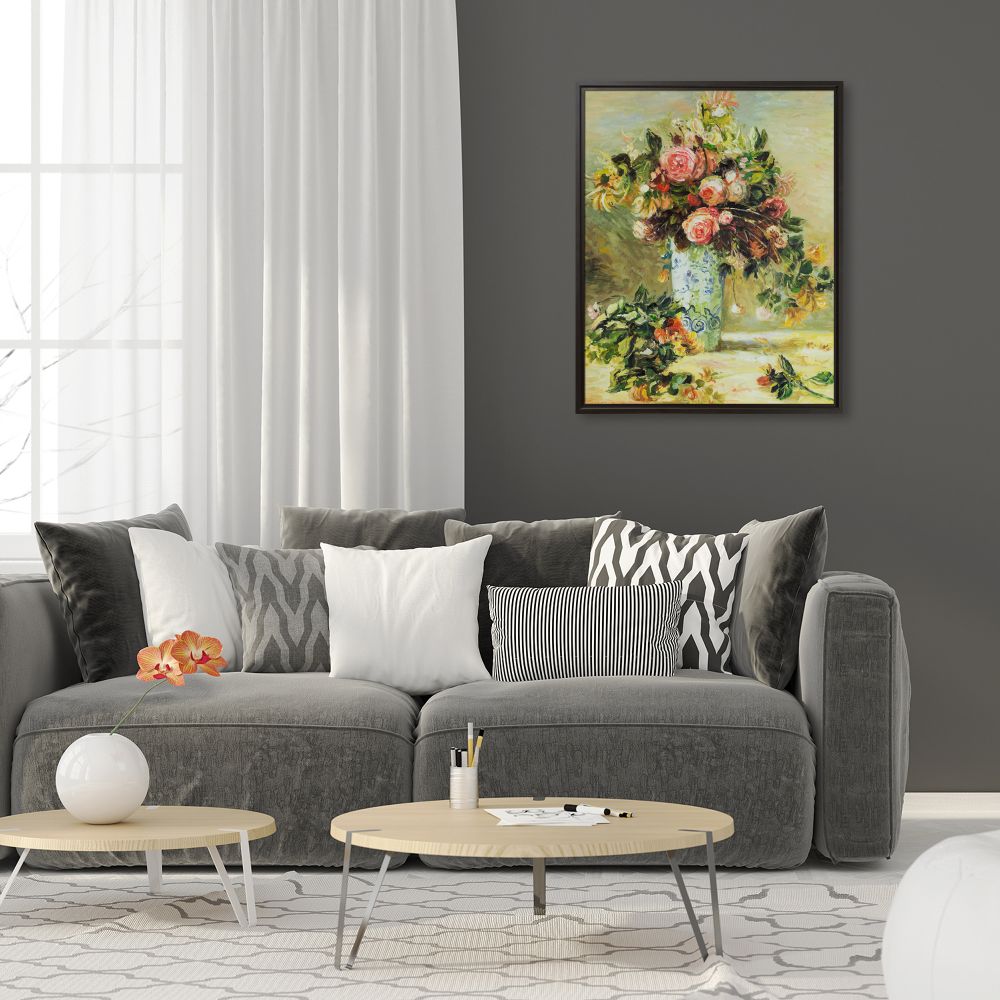 Roses and Jasmine in a Delft Vase