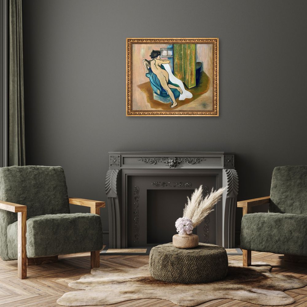 After the bath Pre-framed - Versailles Gold Frame 20" X 24"