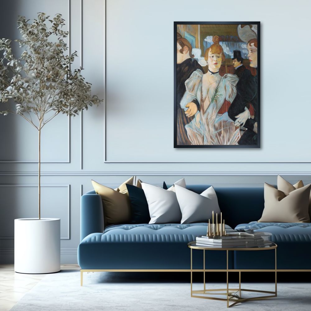 La Goulue arriving at the Moulin Rouge Pre-framed - Studio Black Wood Frame 24"X36"