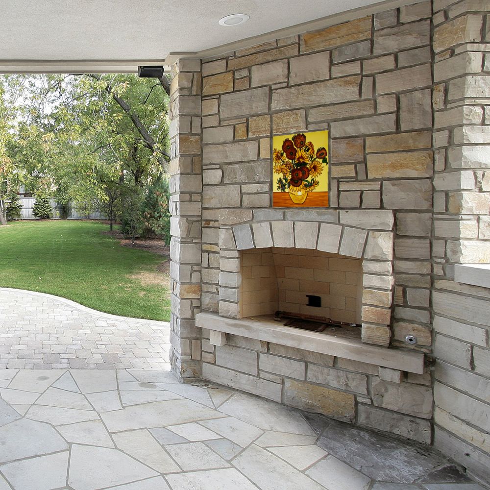 Vase with Fifteen Sunflowers Wall Tile