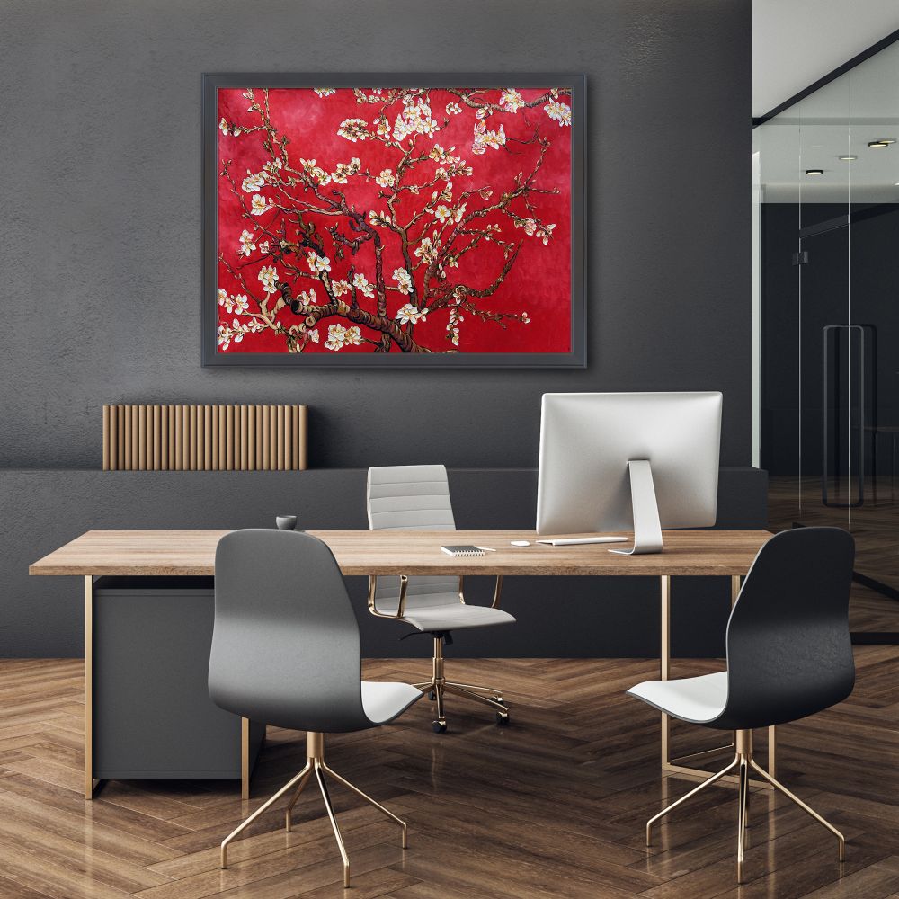Branches of an Almond Tree in Blossom, Ruby Red