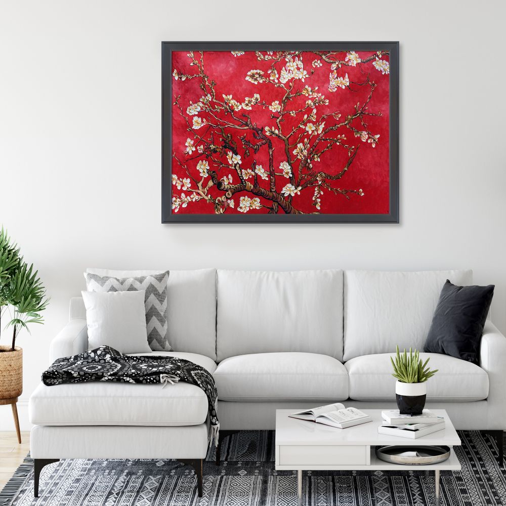 Branches of an Almond Tree in Blossom, Ruby Red