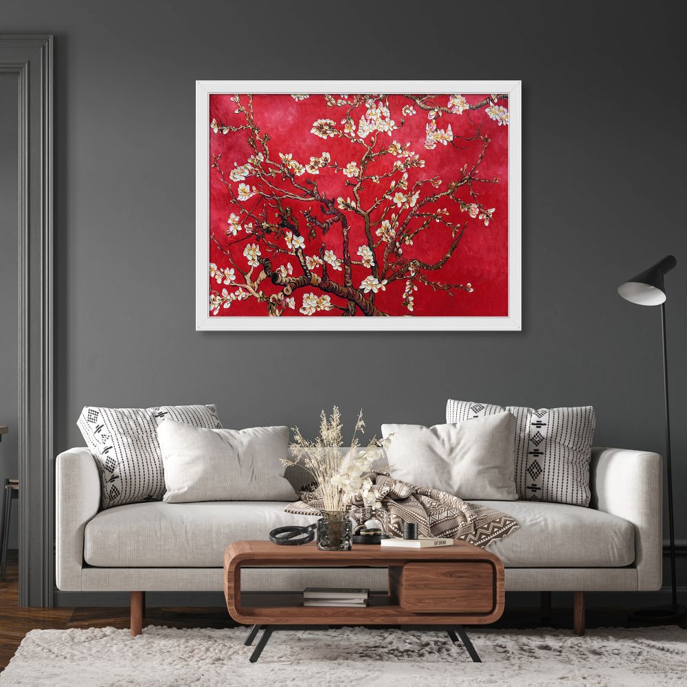 Branches of an Almond Tree in Blossom, Ruby Red