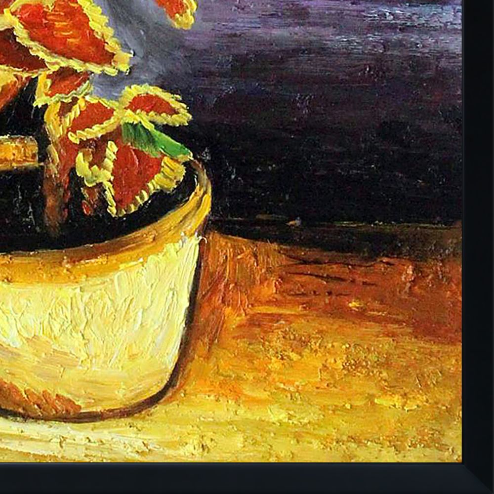 Coleus Plant in a Flowerpot Pre-framed - Studio Black Wood Frame 20"X24"