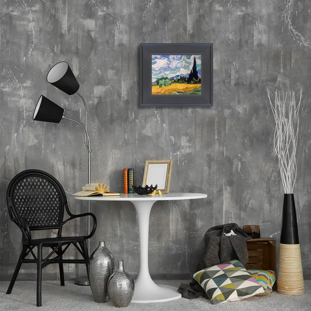 Wheat Field with Cypresses