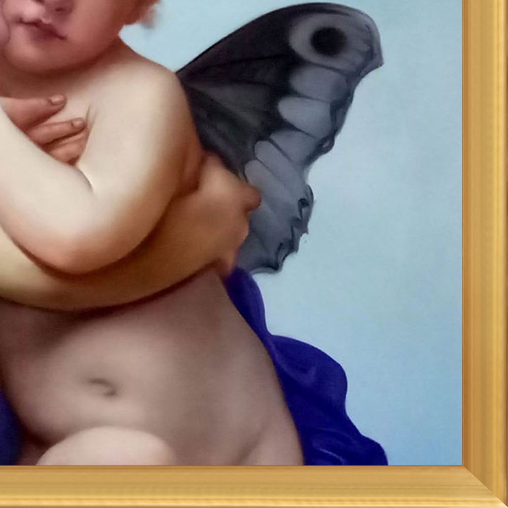 Cupid and Psyche as Children Pre-framed - Piccino Luminoso Frame 20" X 24"