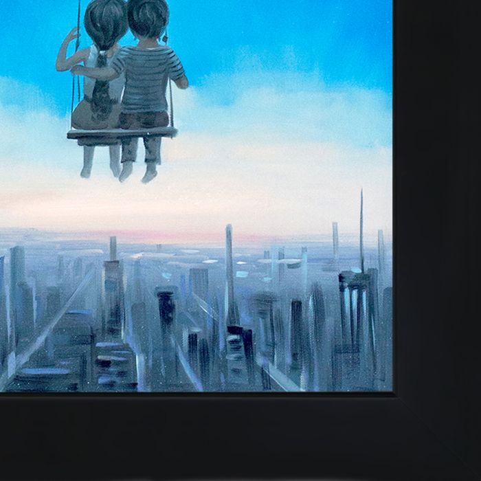 Our Love Will Light The Night Reproduction Pre-framed - New Age Black Frame 20"X24"