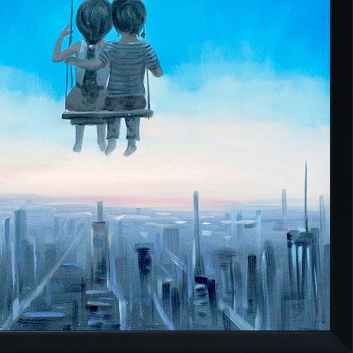 Our Love Will Light The Night Reproduction Pre-framed - Studio Black Wood Frame 20"X24"