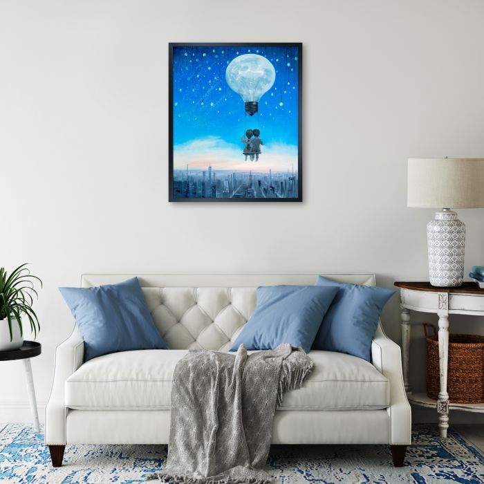 Our Love Will Light The Night Reproduction Pre-framed - Studio Black Wood Frame 20"X24"