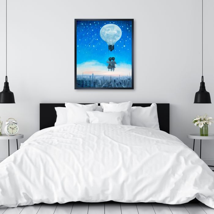 Our Love Will Light The Night Reproduction Pre-framed - Studio Black Wood Frame 20"X24"