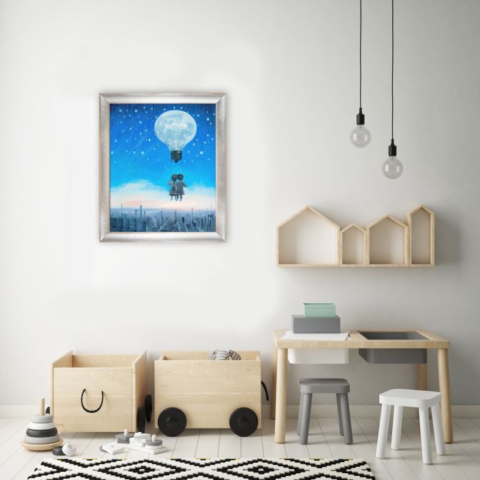 Our Love Will Light The Night Reproduction Pre-Framed - Spencer Rustic 20" X 24"