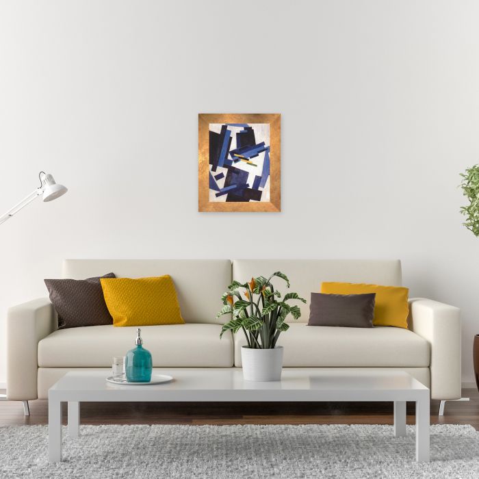 Abstract Composition Pre-framed - Florentine Gold Frame 16"X20"