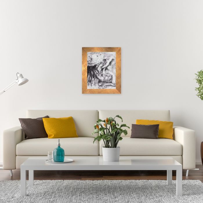 The Hat Pinned Pre-framed - Florentine Gold Frame 16"X20"