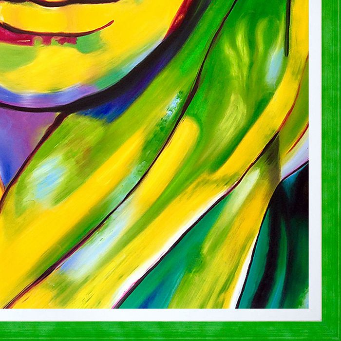 Urban Camouflage Reproduction Pre-Framed - Jubilee Green with Studio White Custom Stacked Frame 30" X 40"