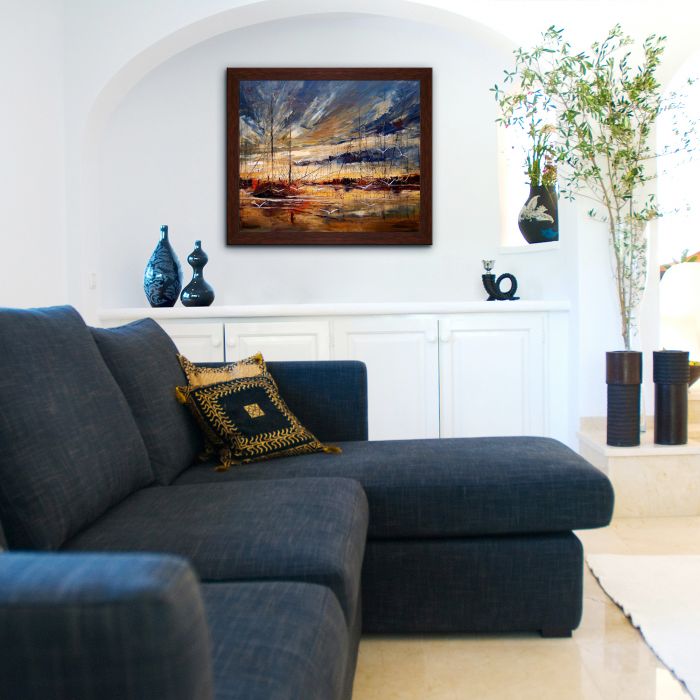 Harbour by Justyna Kopania Pre-Framed Canvas Print - Studio Walnut Wood Frame 8