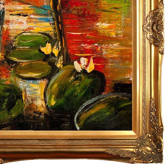 Water Lilies Reproduction Pre-Framed - Victorian Gold Frame 24"X36"