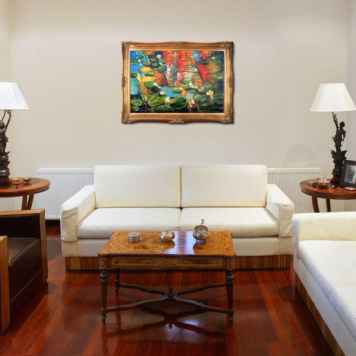 Water Lilies Reproduction Pre-Framed - Victorian Gold Frame 24"X36"