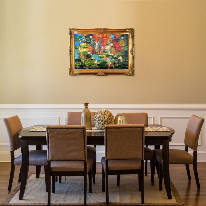 Water Lilies Reproduction Pre-Framed - Victorian Gold Frame 24"X36"