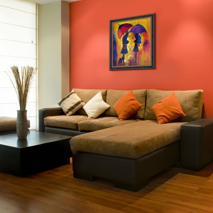 Rain II Reproduction Pre-Framed - Verona Black and Gold Braid 20" X 24"