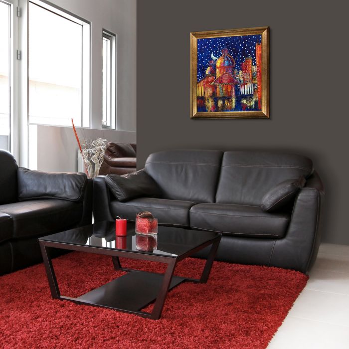 Moon (Venice) II Reproduction Pre-Framed - Athenian Gold Frame 20"X24"