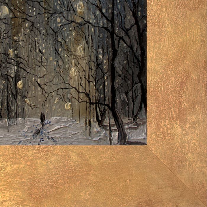 Winter New York Central Park Pre-framed - Florentine Gold Frame 8"X10"