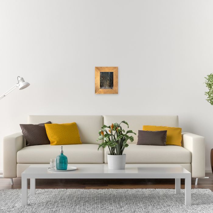 Winter New York Central Park Pre-framed - Florentine Gold Frame 8"X10"