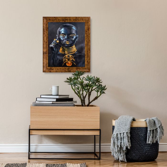 In Gold Reproduction Pre-framed - Havana Burl Frame 20" X 24"