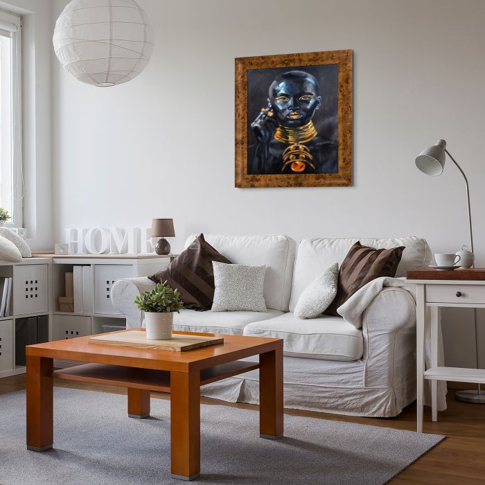 In Gold Reproduction Pre-framed - Havana Burl Frame 20" X 24"