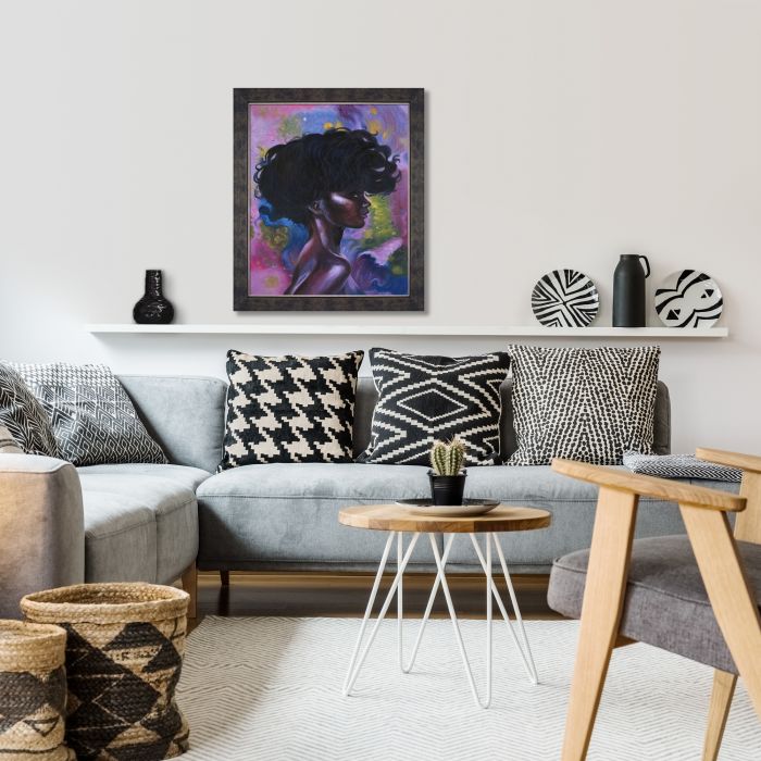 African Girl Reproduction Pre-Framed - Suede Premier Frame 20"X24"