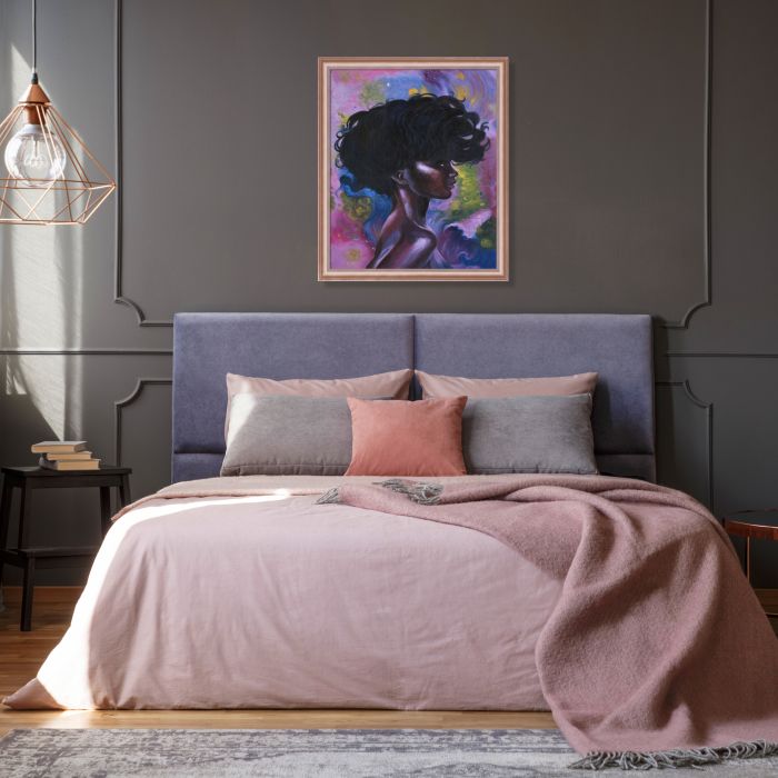 African Girl Reproduction Pre-Framed - Rose Gold Classico Frame 20" X 24"