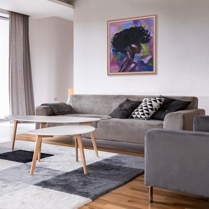 African Girl Reproduction Pre-Framed - Rose Gold Classico Frame 20" X 24"