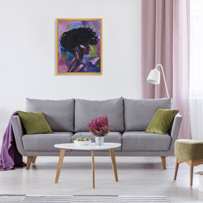 African Girl Reproduction Pre-Framed - Piccino Luminoso Frame 20" X 24"