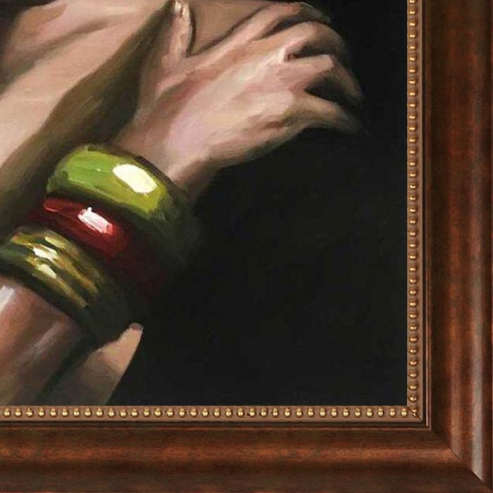 Girl with Golden Bracelets Reproduction Pre-Framed - Verona Cafe Frame 20"X24"