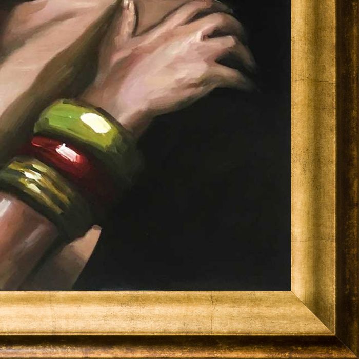 Girl with Golden Bracelets Reproduction Pre-framed - Athenian Gold Frame 20"X24"