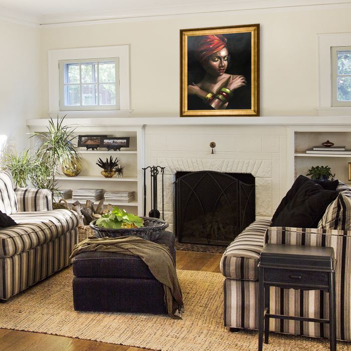 Girl with Golden Bracelets Reproduction Pre-framed - Athenian Gold Frame 20"X24"