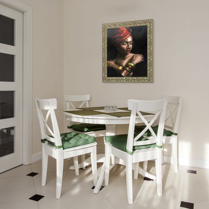 Girl with Golden Bracelets Reproduction Pre-Framed - Rococo Silver 20"X24"