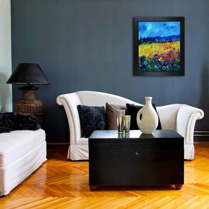 Cornflowers 45 Reproduction Pre-Framed - New Age Black Frame 20"X24"