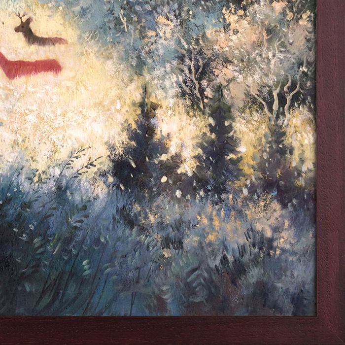 September Morning Reproduction Pre-framed - Open Grain Mahogany 20" X 24"