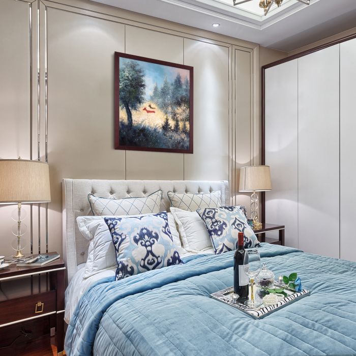 September Morning Reproduction Pre-framed - Open Grain Mahogany 20" X 24"