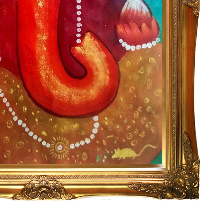 Ganesha Reproduction Pre-Framed - Victorian Gold Frame 24"X36"