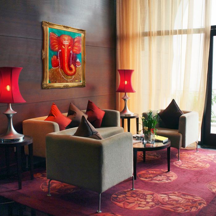 Ganesha Reproduction Pre-Framed - Victorian Gold Frame 24"X36"