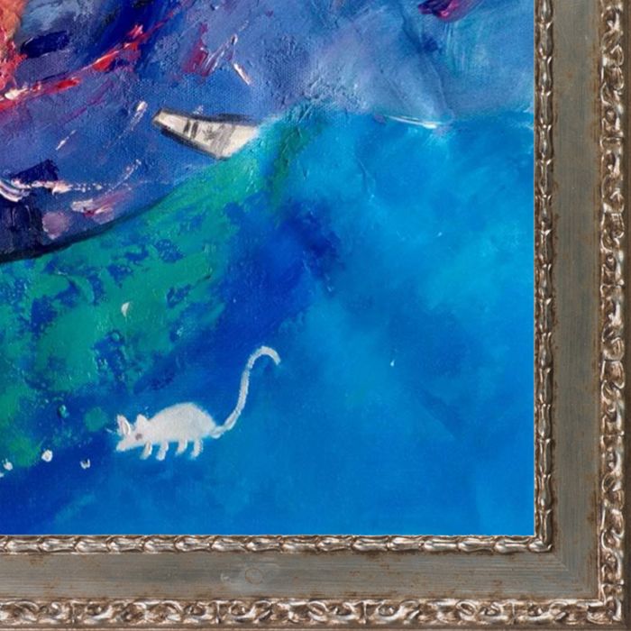 Ganesha Reproduction Pre-Framed - Versailles Silver Salon Frame 20" X 24"